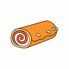 swiss roll roulade cake on white