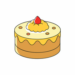 tres leches cake vector illustration