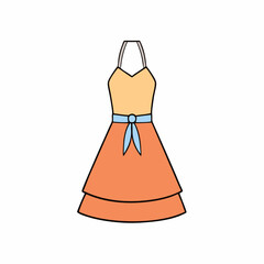 vector illustration of a halter dress
