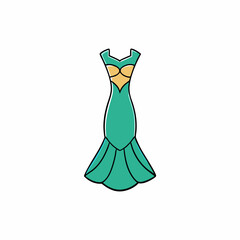 mermaid dress isolated on white