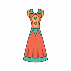vector illustration of a midi dress