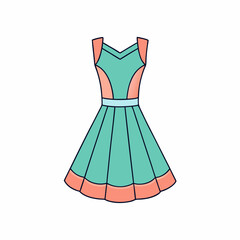 vector illustration of a skater dress