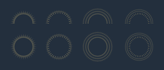Fireworks. Vintage sunburst collection. Bursting golden sun rays. Vintage sunburst set. Bursting rays sunrise firework starburst blast, Radiant Spark. Logotype or lettering design element.