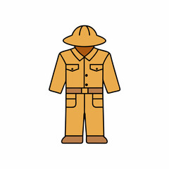 vector illustration of a safari suit
