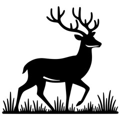 Silhouette illustration of a deer