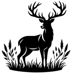 Silhouette illustration of a deer