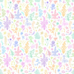 Floral Seamless Pattern: Elegant Vector Illustration for Fabrics, Wallpapers, and Packaging Design