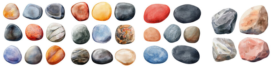 Fototapeta premium A varied assortment of natural stones pebbles and minerals showcasing their unique textures colors and formations