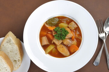 vegetable soup with meatballs