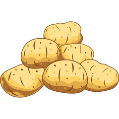 potatoes vegetable in flat color block editable vector illustration cartoon