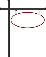Obraz premium Illustration of a hanging sign board with blank copy space. Empty sign board with pole for your design. 