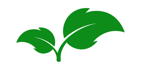 Minimalist Green Leaf Icon for Eco-Friendly Branding, Sustainable Projects, and Environmental Awareness Campaigns. Vector illustration