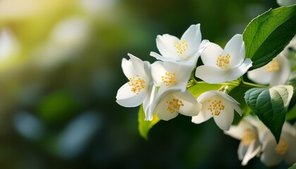jasmine flower branch of beautiful jasmine flowers