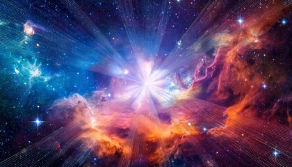 colorful cosmic nebula with star formation