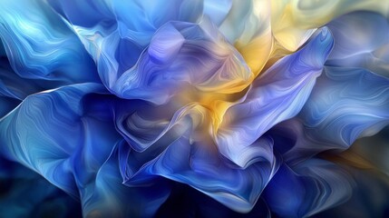 Abstract Blue   Gold Swirl Paint Texture Background