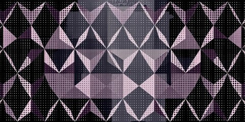 Abstract geometric triangle halftone vector pattern in grayscale , modern, clean