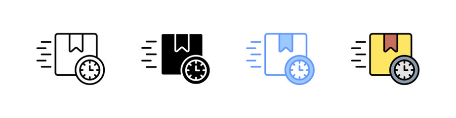 Time Multi Style Icon Set Vector 