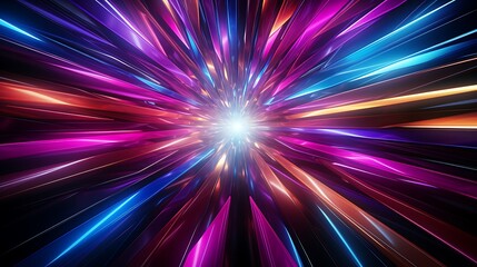 Obraz premium Neon Speed Tunnel: A Psychedelic Journey Through Vibrant Colors