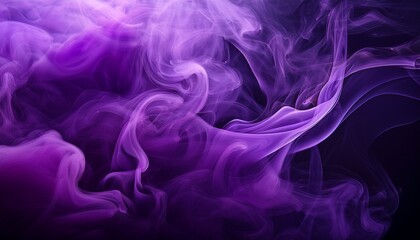 Obraz premium Violet purple abstract smoke on black dark background.Generated image