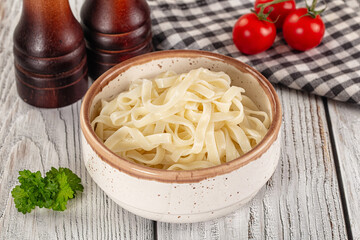 Boiled wheat asian udon noodles