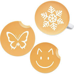 Set of Decorative Coffee Stencils for Latte Art