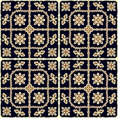 seamless pattern with golden flower elements 