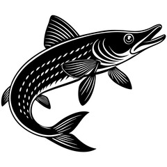 Fototapeta premium pike fish silhouette
