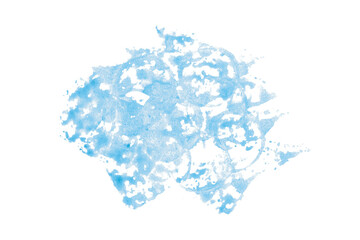 Obraz premium Bright light blue watercolor or ink stain with watercolor marks on transparent background.