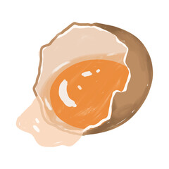 Broken egg with the yolk visible