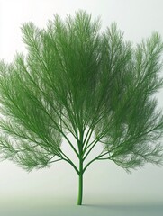Obraz premium Fresh green fennel growing on white background
