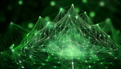 abstract digital background green plexus