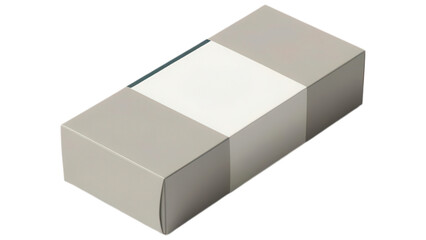 Naklejka premium Neutral gray packaging box on a black background.