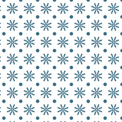 Winter floral vector seamless pattern with snowflake decoration