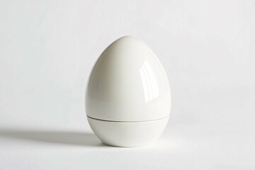 An elegantly designed ceramic egg timer with a smooth finish and classic shape, perfect for culinary enthusiasts who appreciate style and functionality.