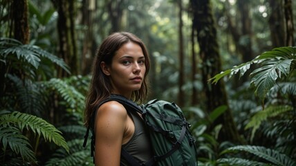 Naklejka premium Woman in Forest
