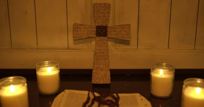 cross boble candle spritual ambient