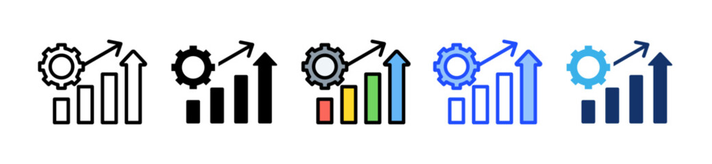 Growth Icon Set With Multiple Style Collection