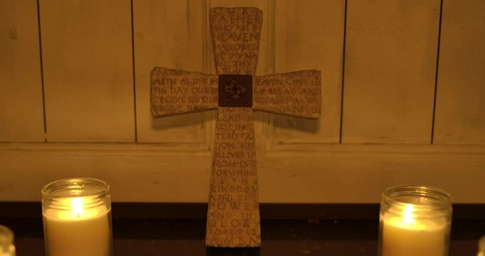 cross boble candle spritual ambient