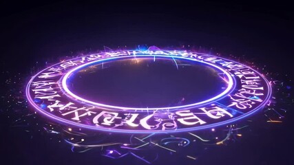Three-Layered Magic Circle with Runic Glow - Powered by Adobe