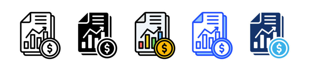 Profit Icon Set With Multiple Style Collection