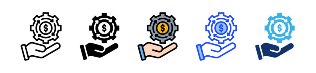 Financial Service Icon Set With Multiple Style Collection