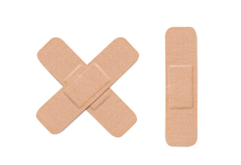 Adhesive bandage or  medical bandage. Sticking plaster isolated on transparency background.