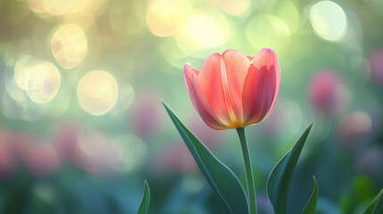 pink tulips in spring