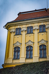Buildings in Art Nouveau style from end of 19th and beginning of 20th century in old town in Oradea, Romania