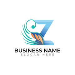 Z letter abstract typography creative logo design