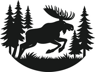 silhouette of a moose