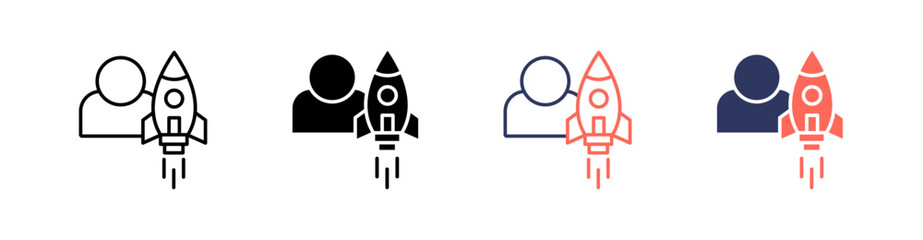 Entrepreneurship Multi Style Icon Set Vector 