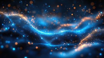 Fototapeta premium Ethereal Particle Flow: Abstract Background with Glowing Light and Dark Shade