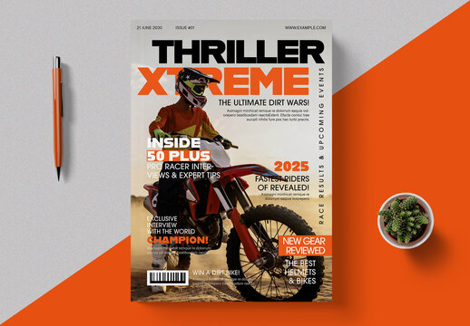 Extreme Motocross Racing Sports Magazine Cover