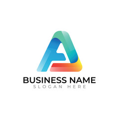 A letter abstract typography creative logo design